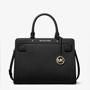 Michael Kors Rayne Medium Saffiano Leather Satchel Black